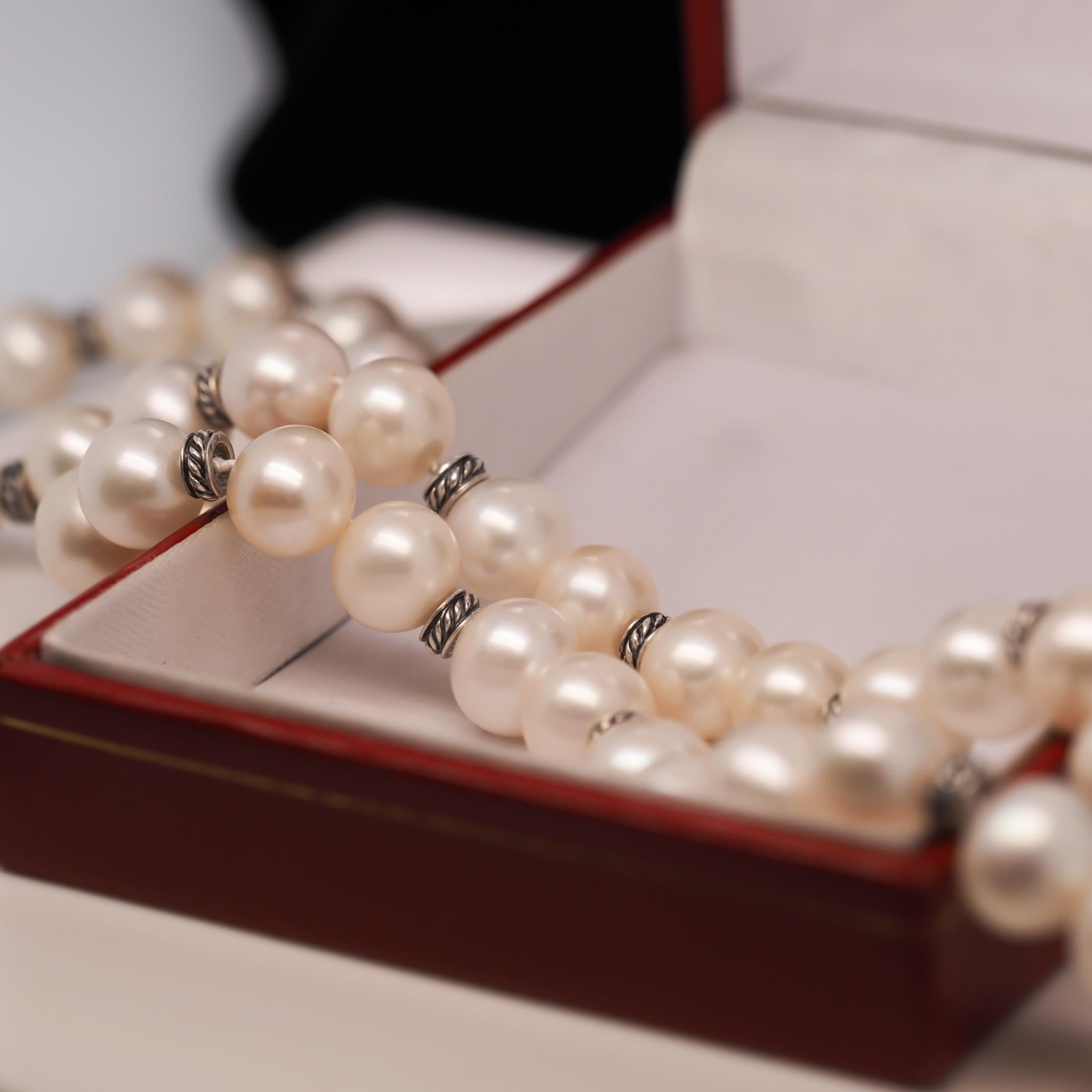 Sterling Silber David Yurman Perlenkette mit Anhängern VHK#550 für Damen oder Herren im Angebot