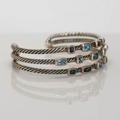 Sterling Silver David Yurman Topaz Cable Confetti Bracelet, 32g