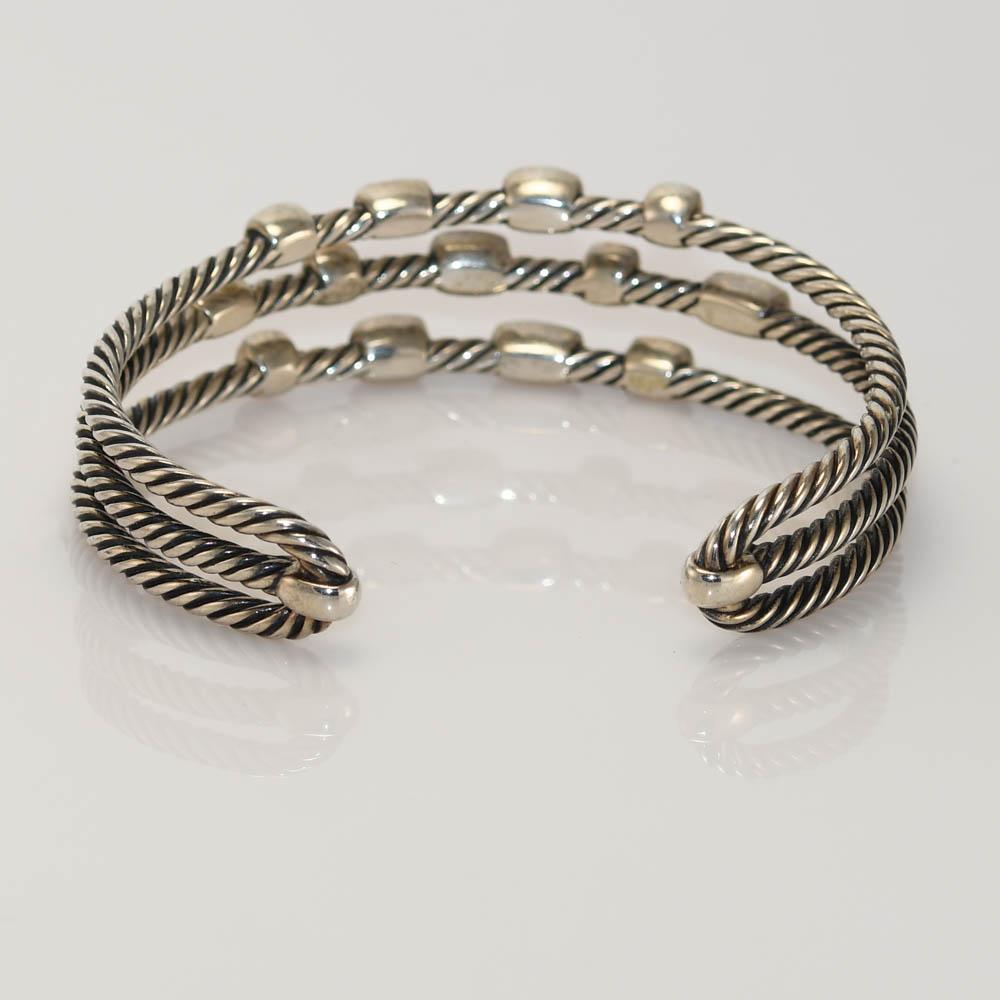 Sterling Silver David Yurman Topaz Cable Confetti Bracelet, 32g 1