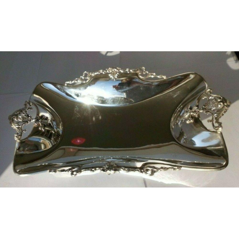 Sterling Silver Decorated Rectangular Dish For Sale 2