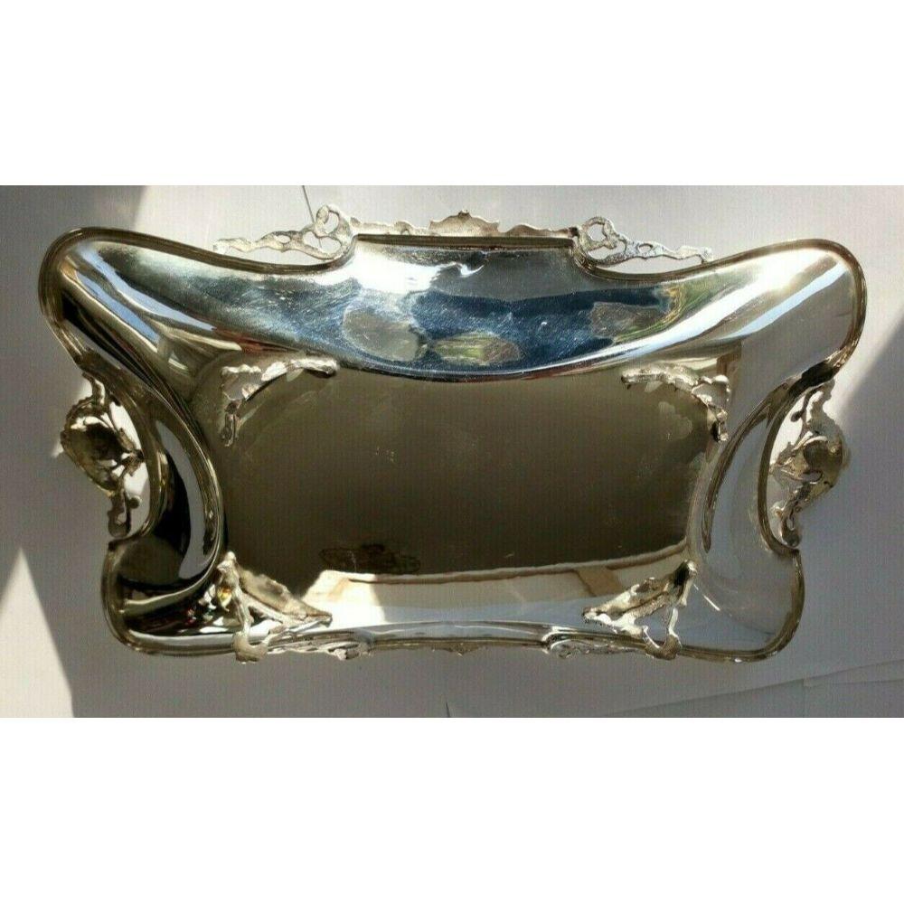 Sterling Silver Decorated Rectangular Dish For Sale 5