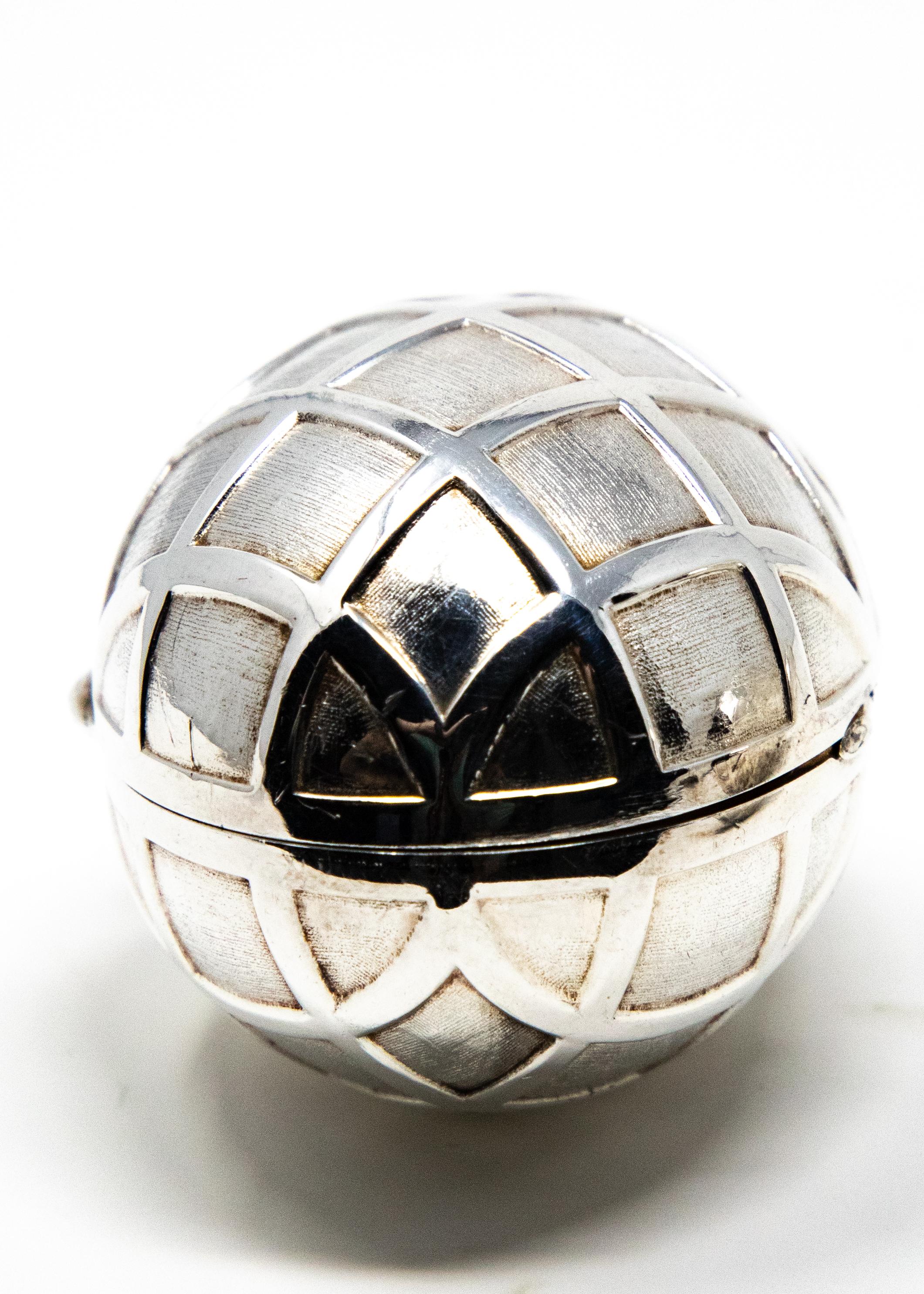 Art Nouveau Sterling Silver Decorative Egg #2 For Sale