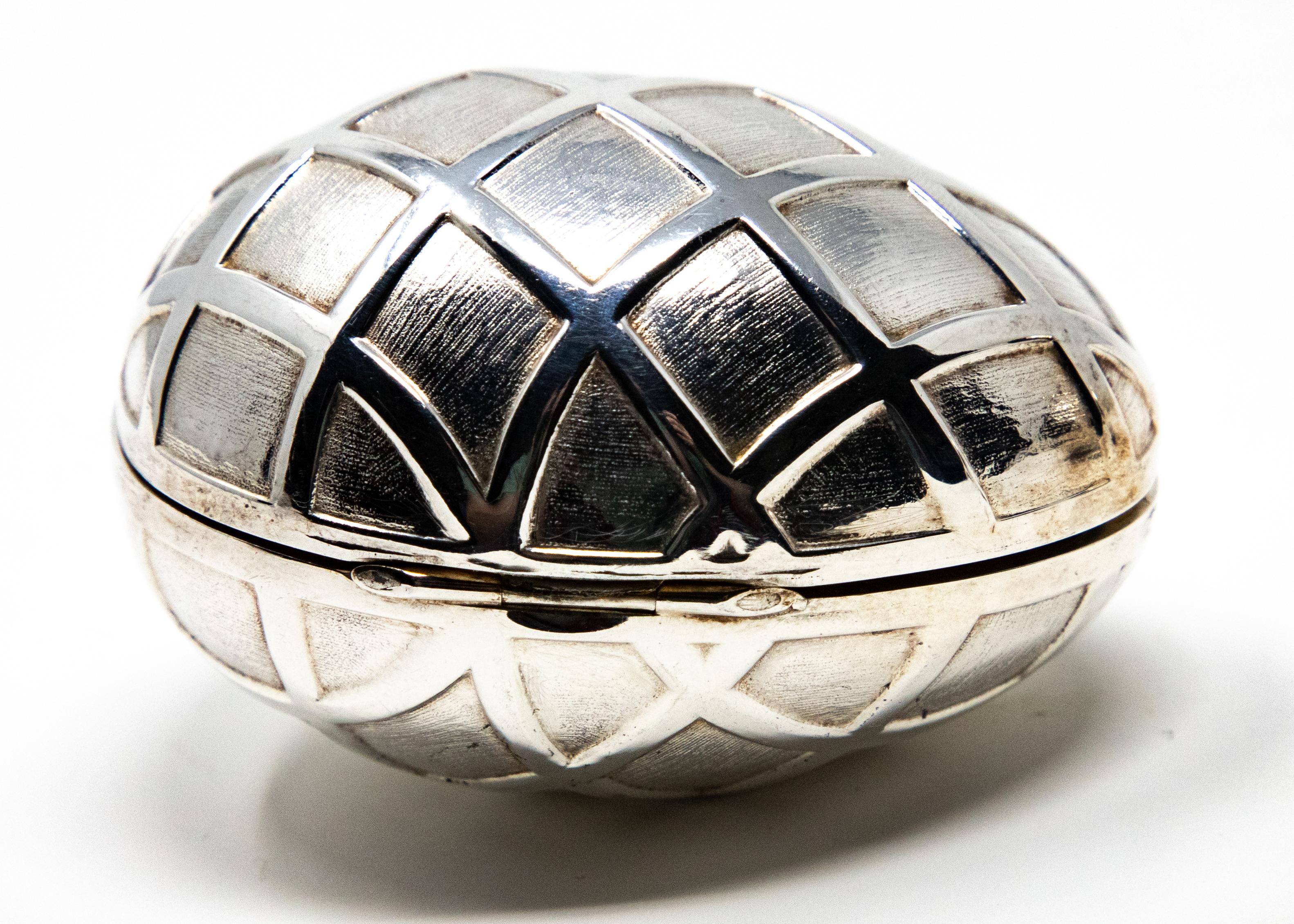 American Sterling Silver Decorative Egg #2 For Sale