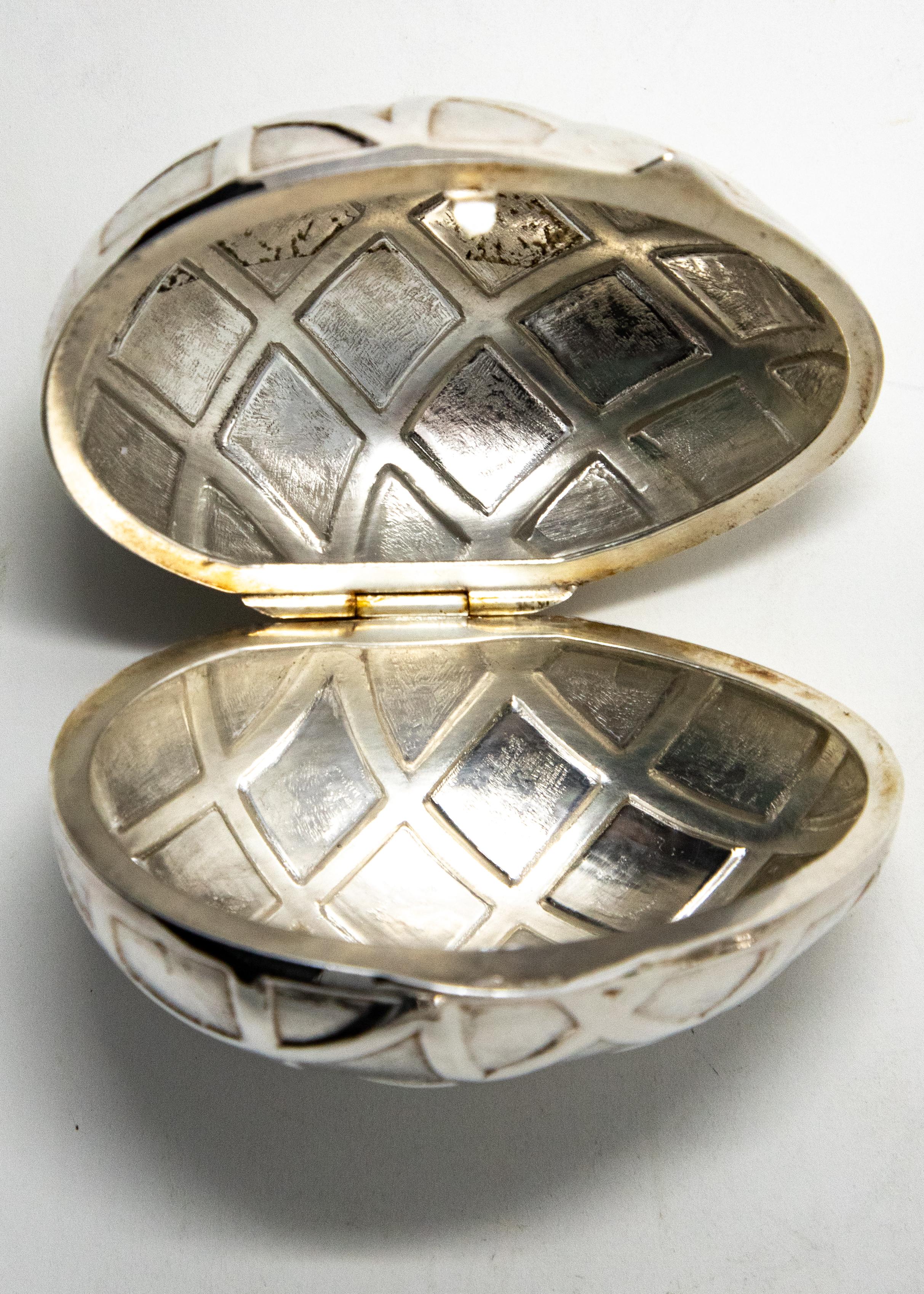 Sterling Silver Decorative Egg #2 For Sale 3