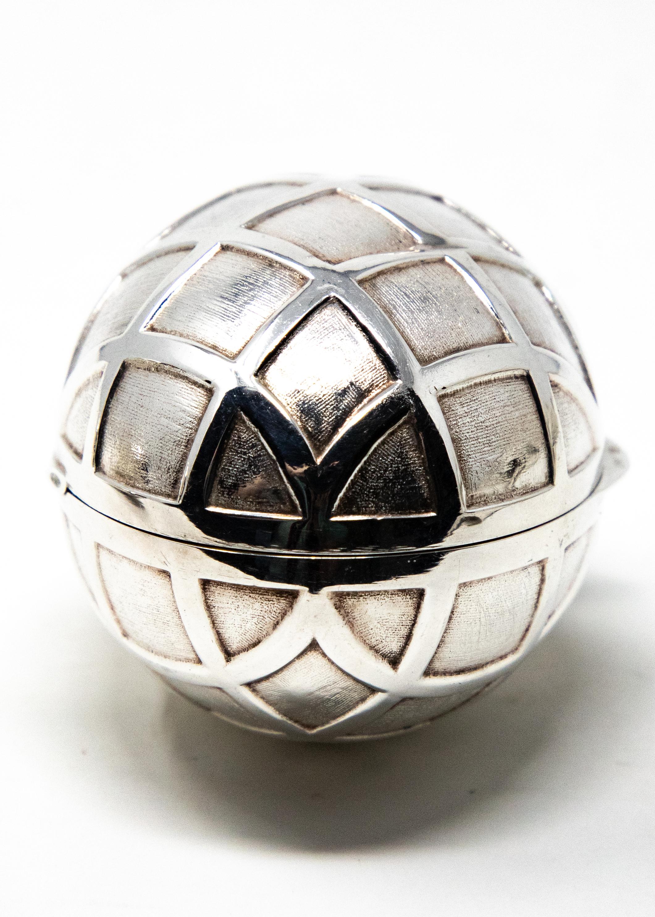 Art Nouveau Sterling Silver Decorative Egg For Sale