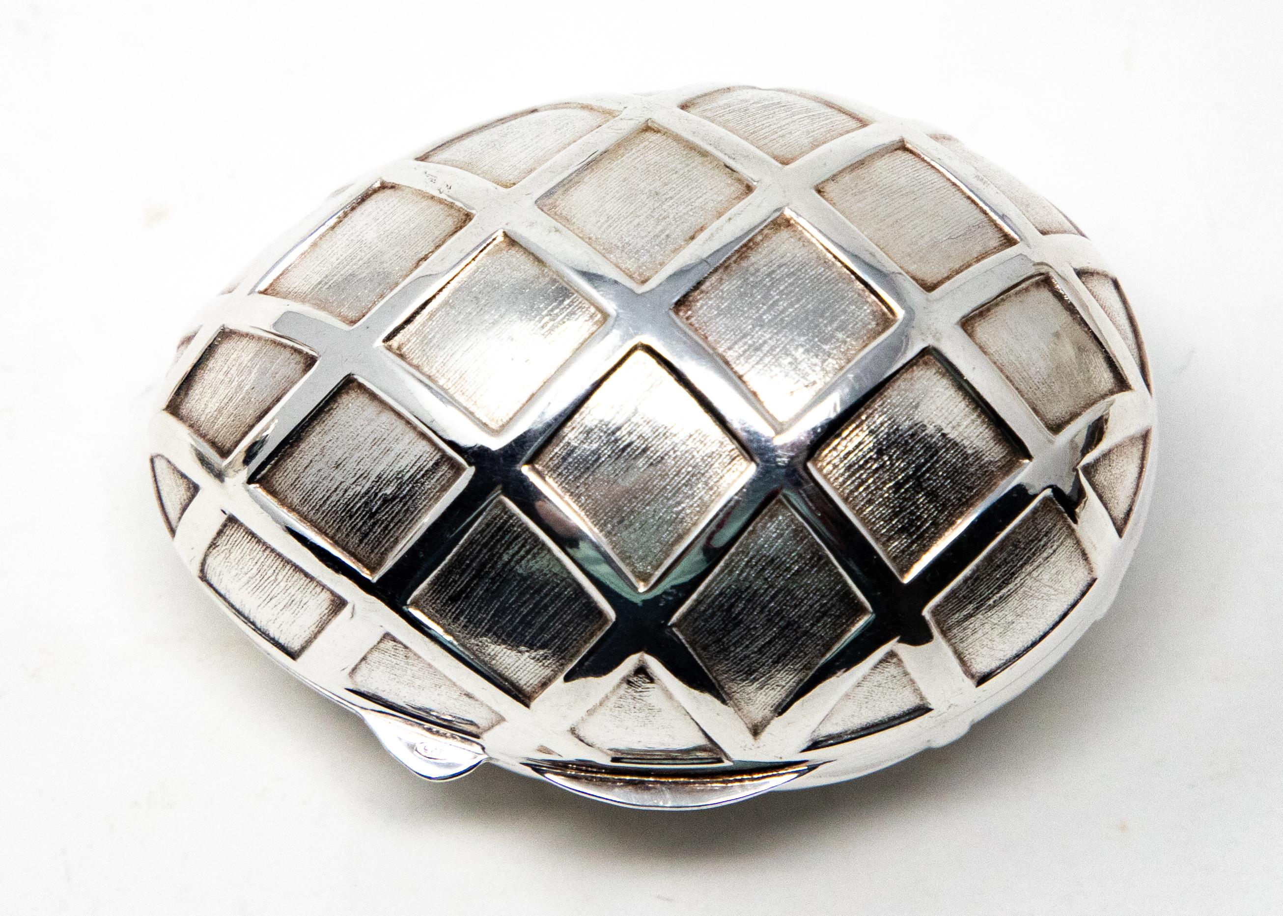 20th Century Sterling Silver Decorative Egg For Sale