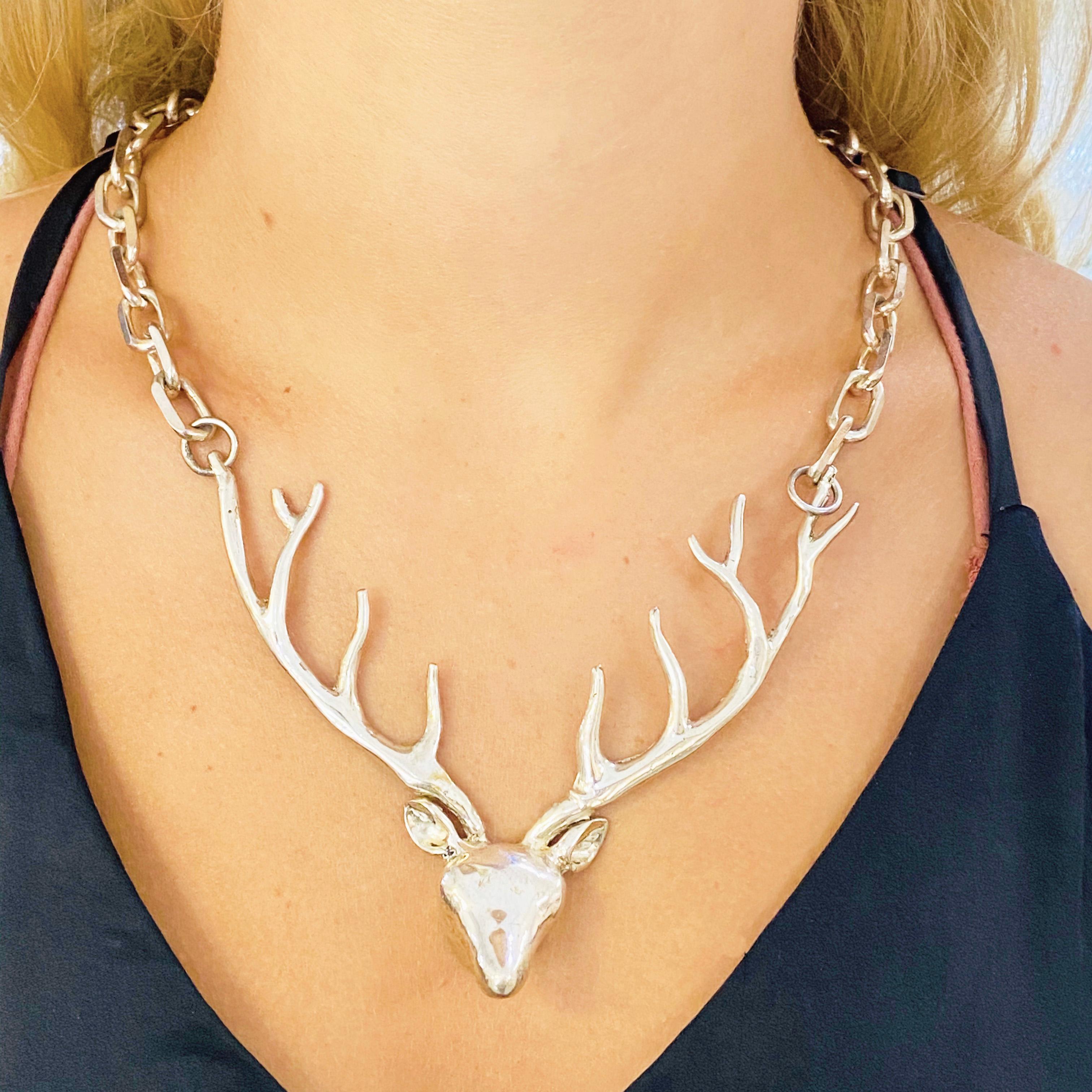 deer antler cross necklace