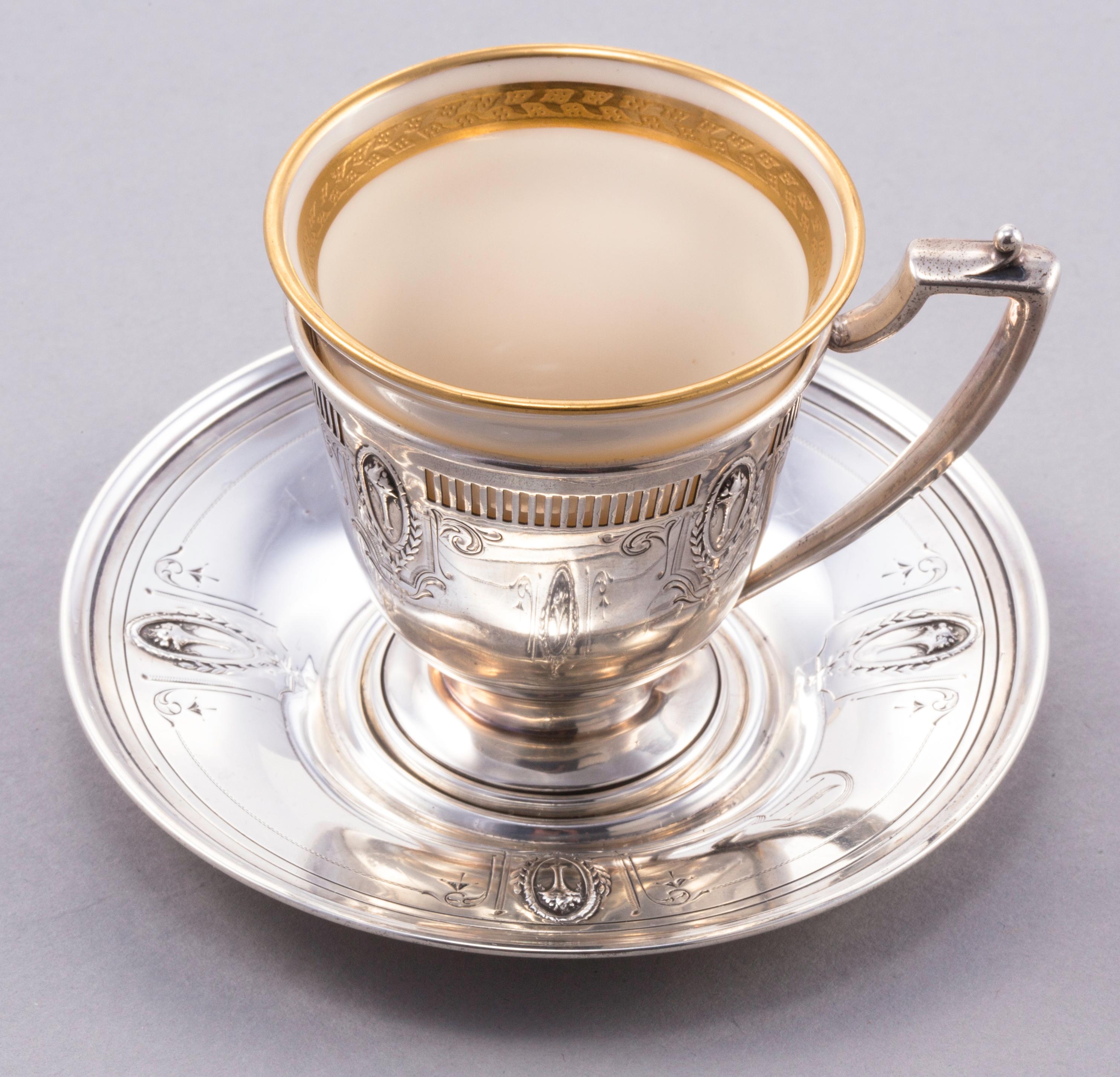 Mid-20th Century Sterling Silver Demitasse Coffee Set For Sale