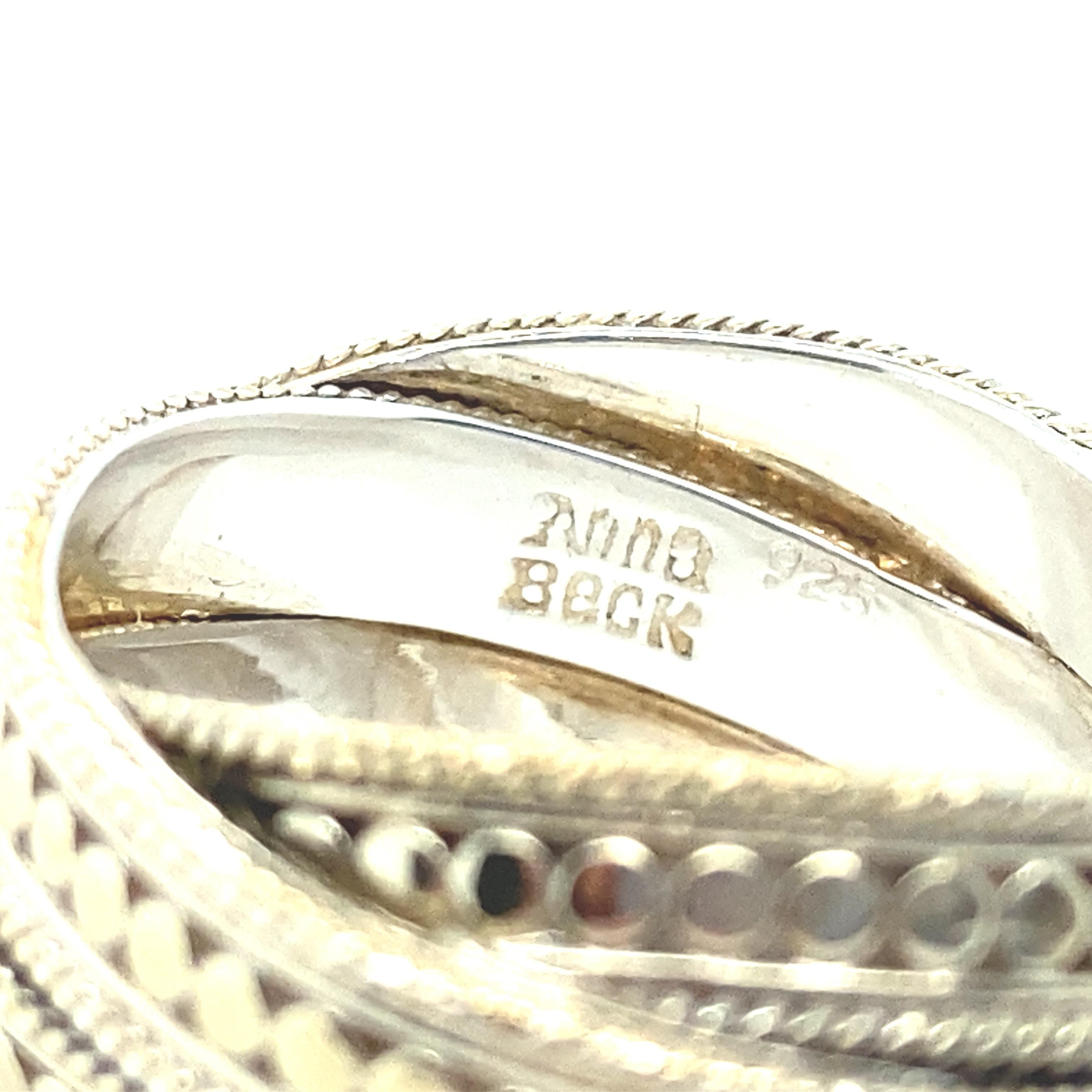 Sterlingsilber-Ring „Timor Twist“ von Anna Beck für Damen oder Herren