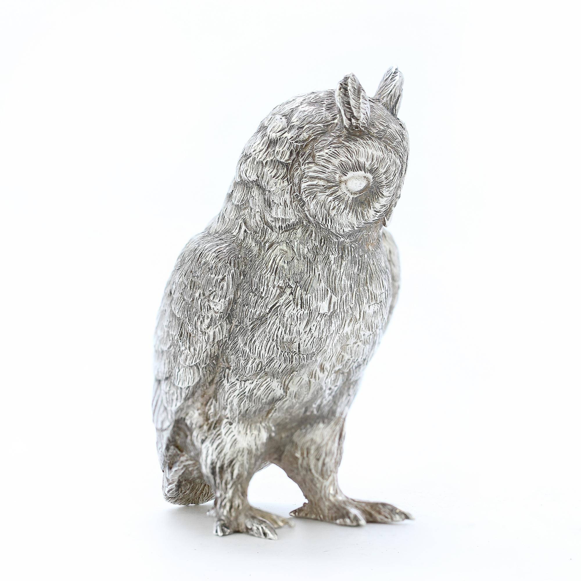It is a perfect time to visit the forest with this silver owl. For centuries, owls have been immortalized in folklore and literature as wise, good-hearted creatures capable of seeing into both light and darkness with their piercing eyes. The