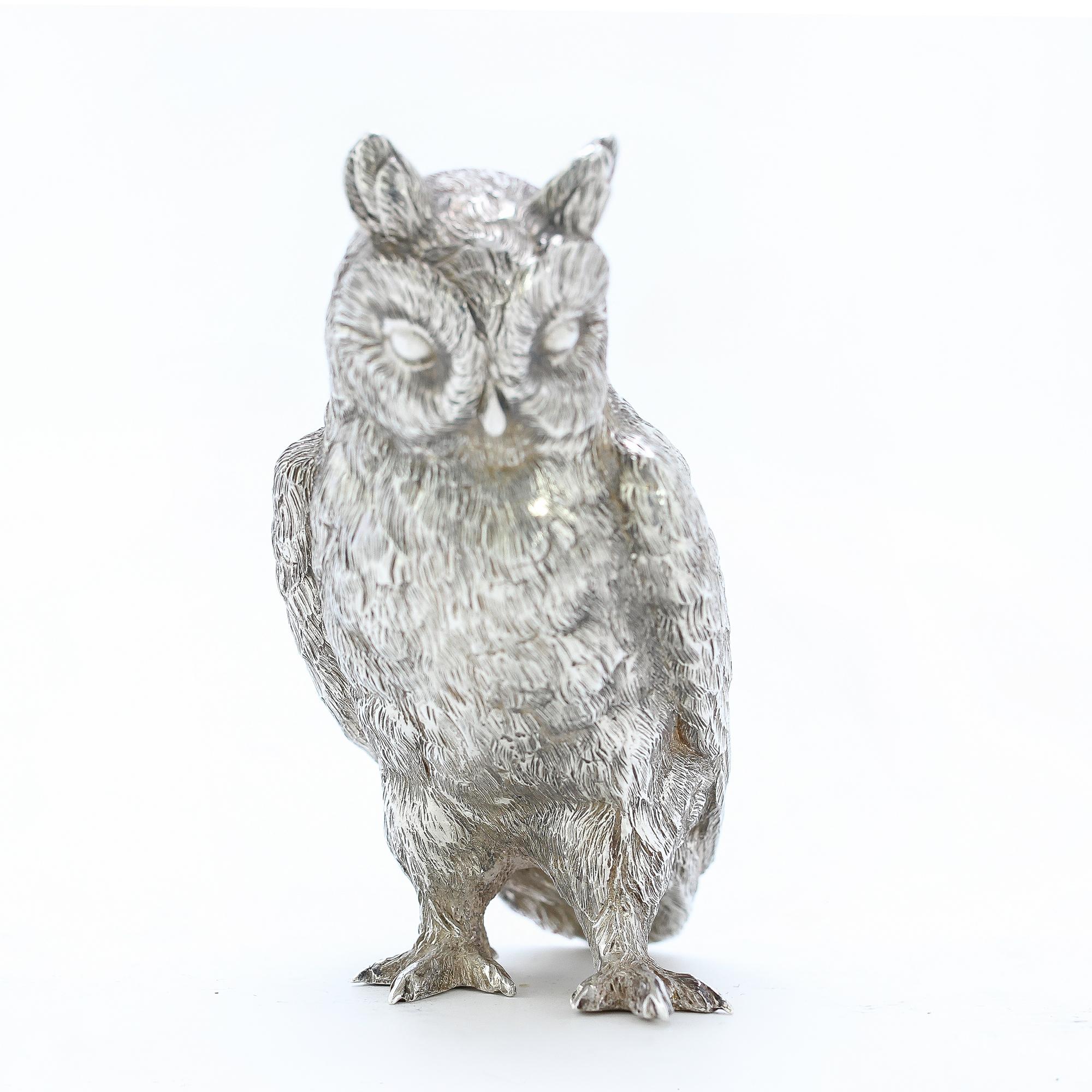 silver owl ornament