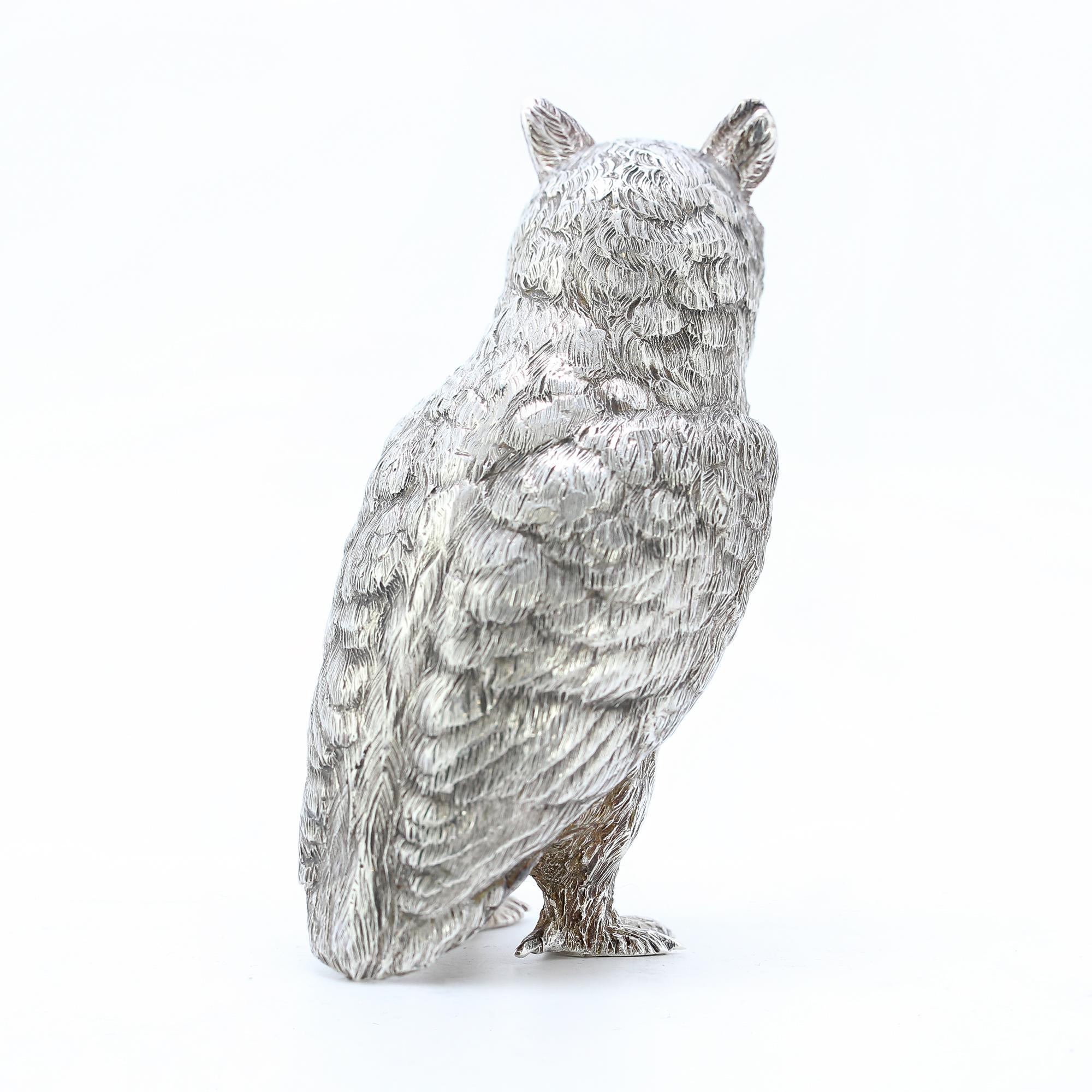 silver owl figurine