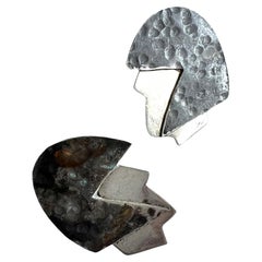 Sterling Silver Dharam Damama Mod Woman Pierced Earrings