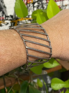 Sterling Silver Diagonal Modernist bracelet