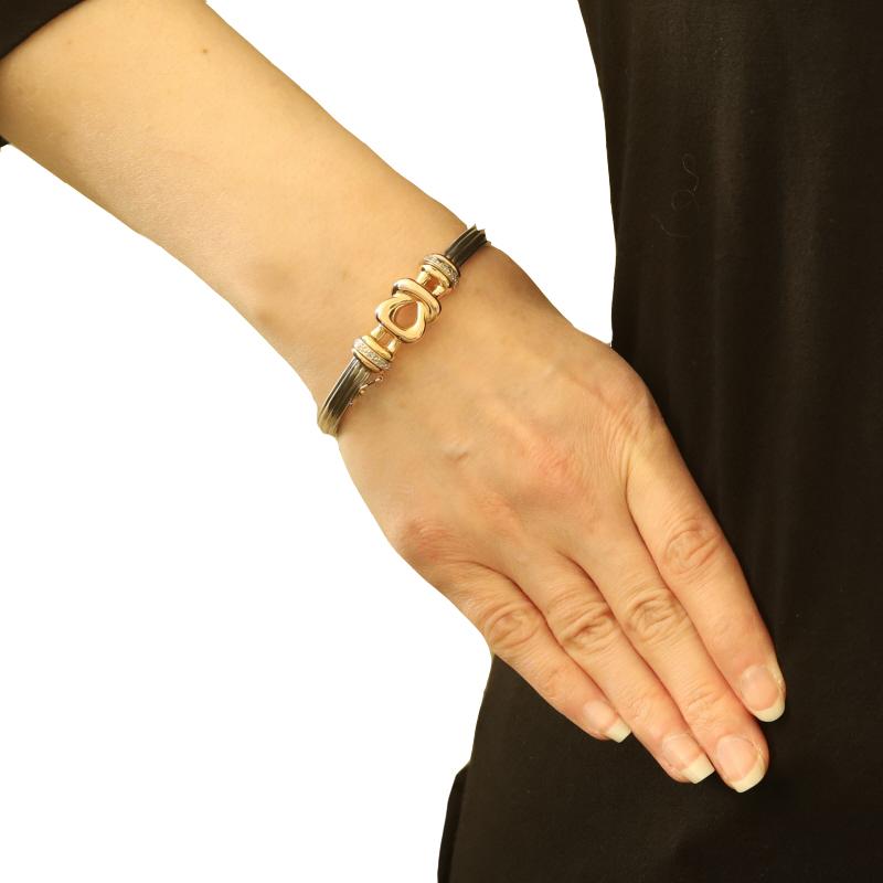 Armreif aus Sterlingsilber mit Diamantschnalle und Schleife 7