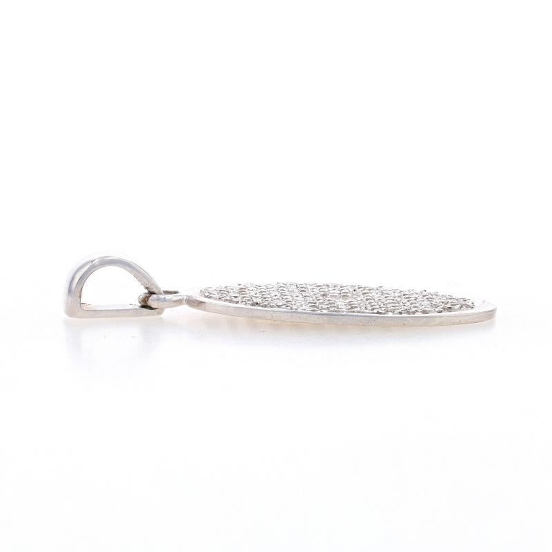 Taille ovale Pendentif grappe de diamants en argent sterling - 925 Single Cut .50ctw Oval en vente