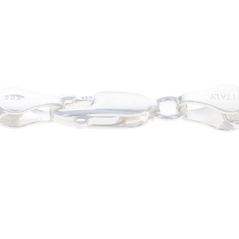 Sterling Silver Diamond Cut Curb Chain Men's Bracelet 8 1/2