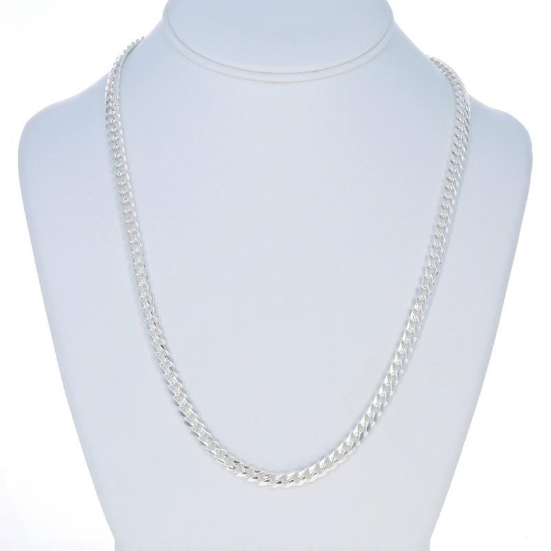 Collana da uomo in argento Sterling Diamond Cut Curb Chain 22