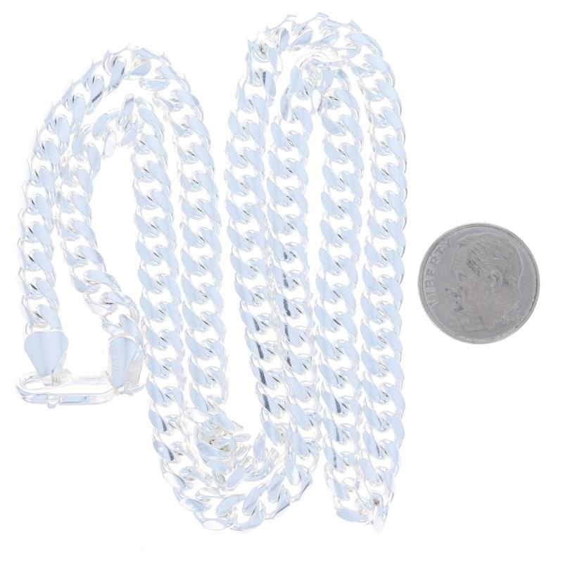 Collana da uomo in argento Sterling Diamond Cut Curb Chain 22