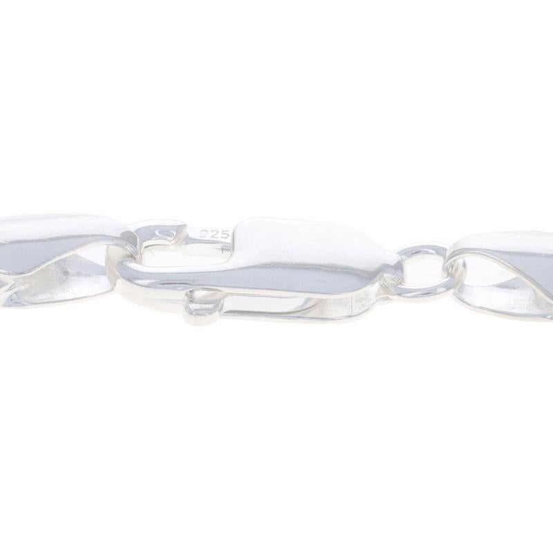 Collana da uomo in argento Sterling Diamond Cut Curb Chain 22