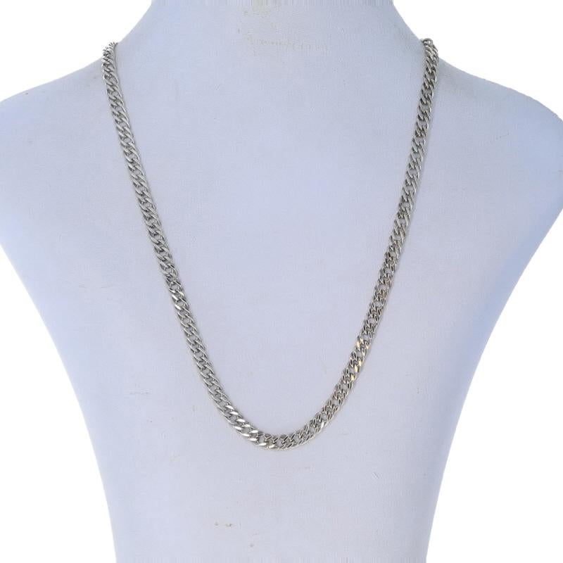 Collana a catena doppia con taglio a diamante in argento Sterling 17 3/4