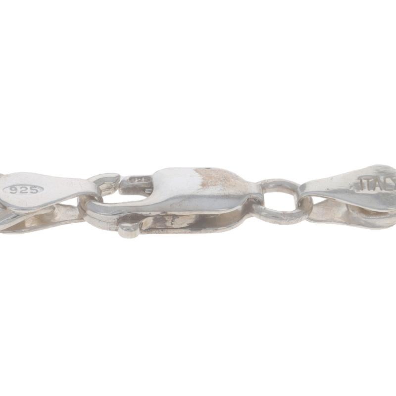 Collana a catena doppia con taglio a diamante in argento Sterling 17 3/4