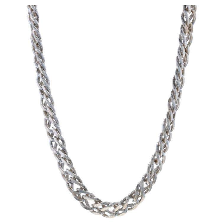 Sterling Silver Double Rolo Chain Necklace 17 1/2