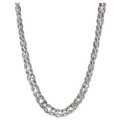 Sterling Silver Diamond Cut Double Curb Chain Necklace 17 3/4" -925 Unisex Italy