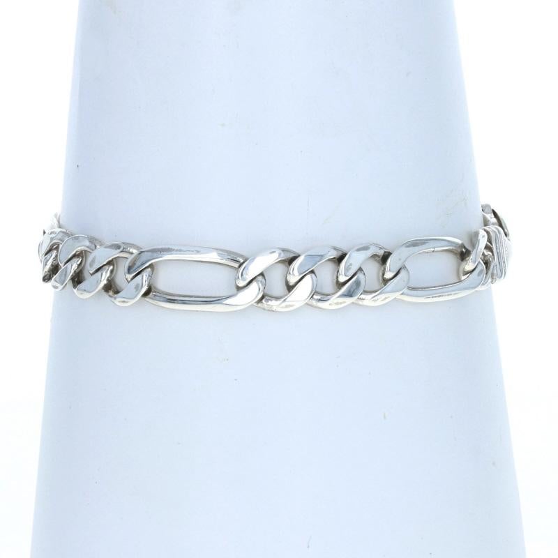 Sterling Silber Diamantschliff Figaro Kette Herrenarmband 9