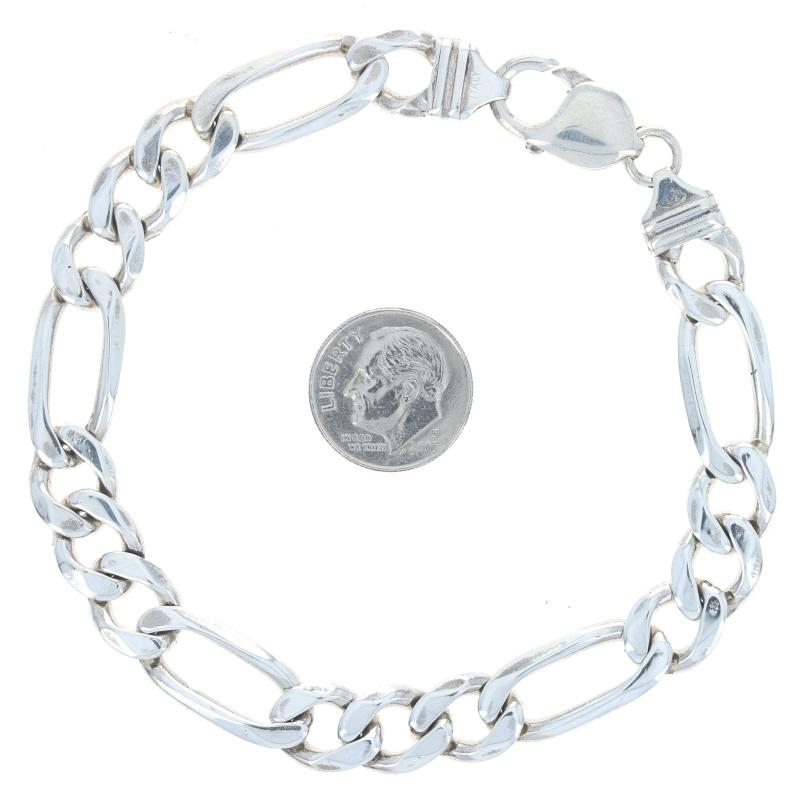 Sterling Silber Diamantschliff Figaro Kette Herrenarmband 9