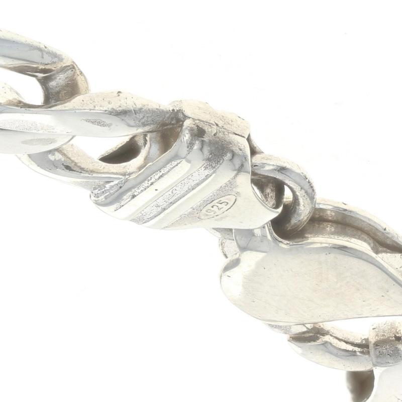 Sterling Silber Diamantschliff Figaro Kette Herrenarmband 9
