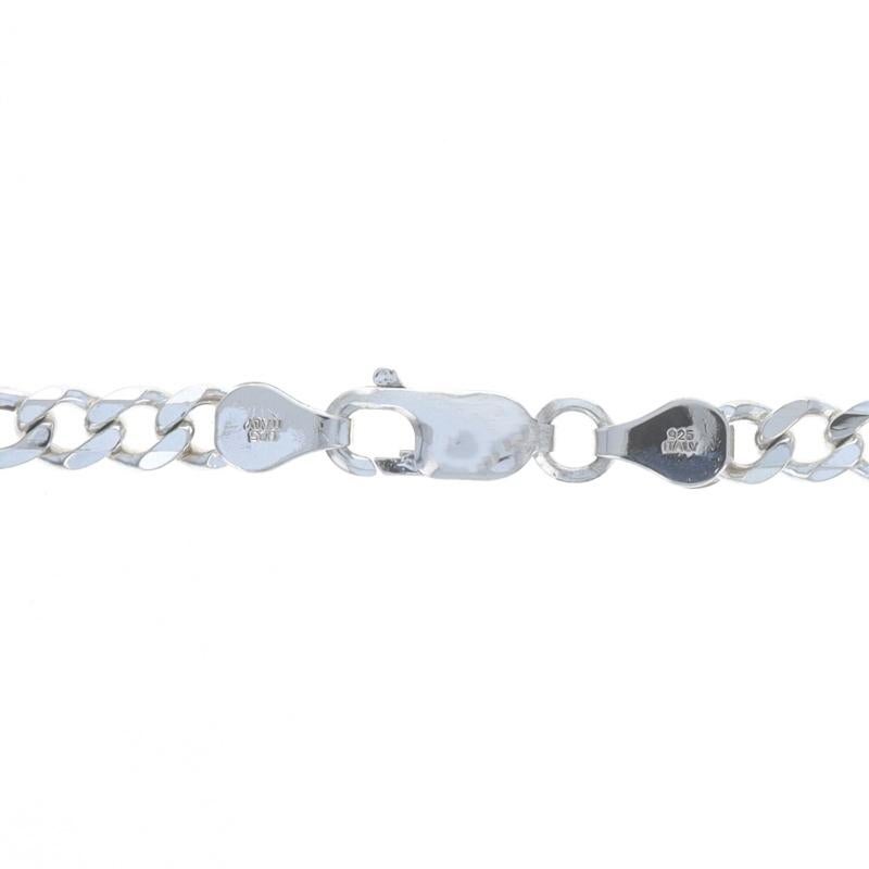 Sterling Silver Diamond Cut Figaro Chain Men's Necklace 23 3/4