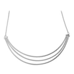 Sterling Silver Diamond Cut Necklace, 17", Rhodium Finish