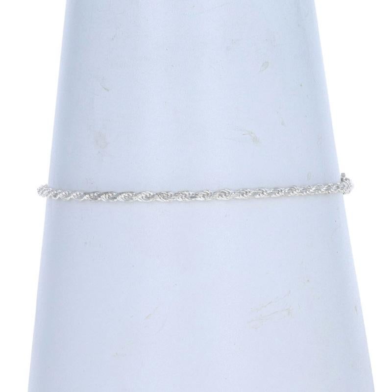 Women's Sterling Silver Diamond Cut Rope Chain Bracelet 8