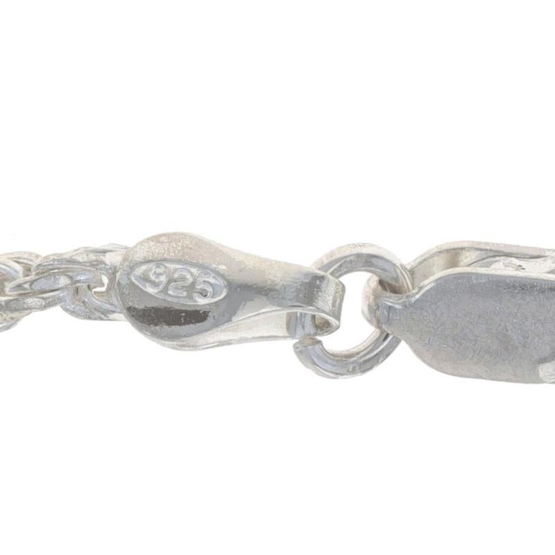 Sterling Silver Diamond Cut Rope Chain Bracelet 8