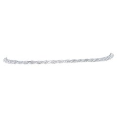 Bracelet à chaîne en argent sterling avec diamants taille 8" - 925 Italie