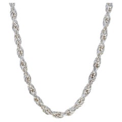 Sterling Silver Diamond Cut Rope Chain Unisex Necklace 23 1/2" - 925