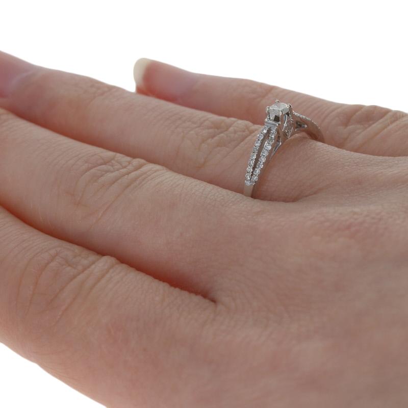 Women's Sterling Silver Diamond Engagement Ring - 925 Round Brilliant .22ctw Promise For Sale