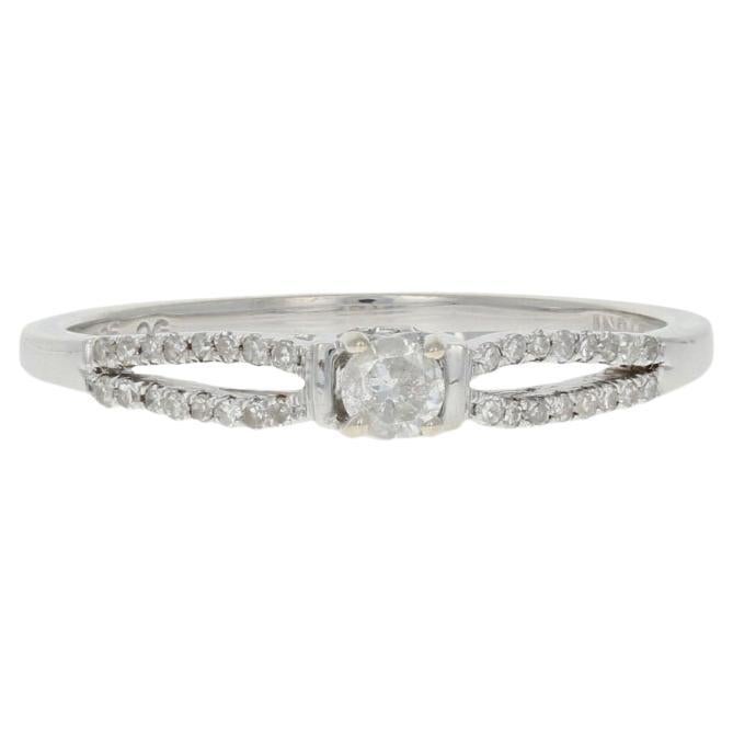 Bague de fiançailles en argent sterling avec diamant - 925 Round Brilliant .22ctw Promise