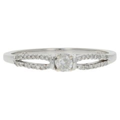Sterling Silber Diamant Verlobungsring - 925 Rund Brillant .22ctw Versprechen