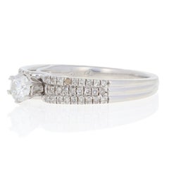 Sterling Silver Diamond Engagement Ring, 925 Round Brilliant Cut .64ctw