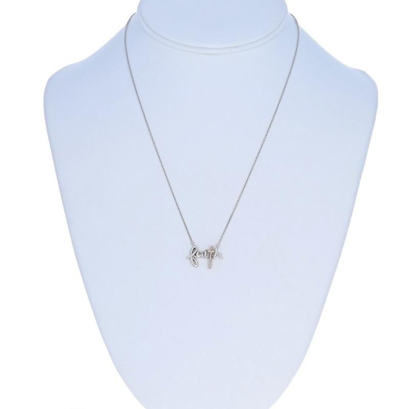 Sterling Silber Diamant Glaube Bar Anhänger Halskette 18