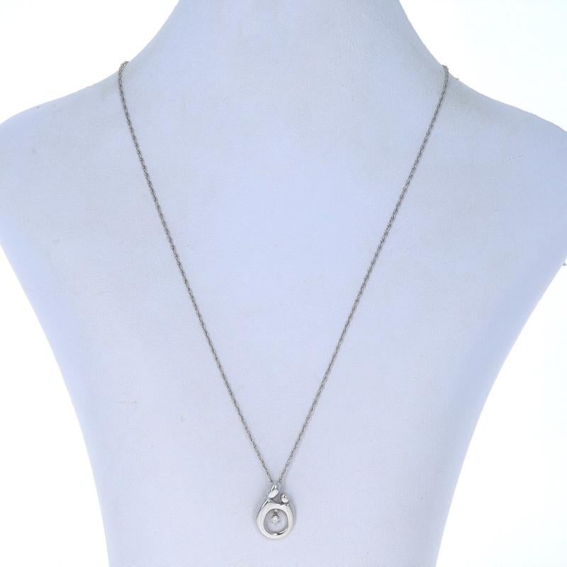 Round Cut Sterling Silver Diamond Mother & Child Necklace 18