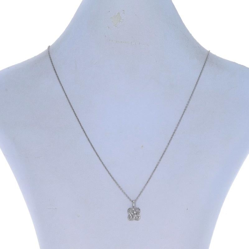 Sterling Silver Diamond Pendant Necklace 18