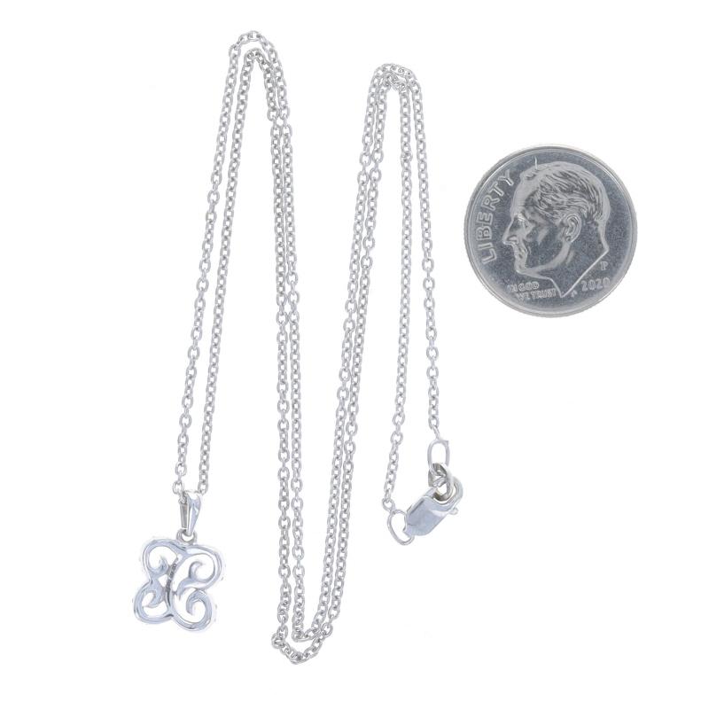 Women's Sterling Silver Diamond Pendant Necklace 18
