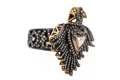 Sterling Silver Diamond Rising Eagle Ring, App. 2.50 TCW