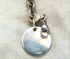 Sterling Silver Disc Toggle Charm Link Bracelet