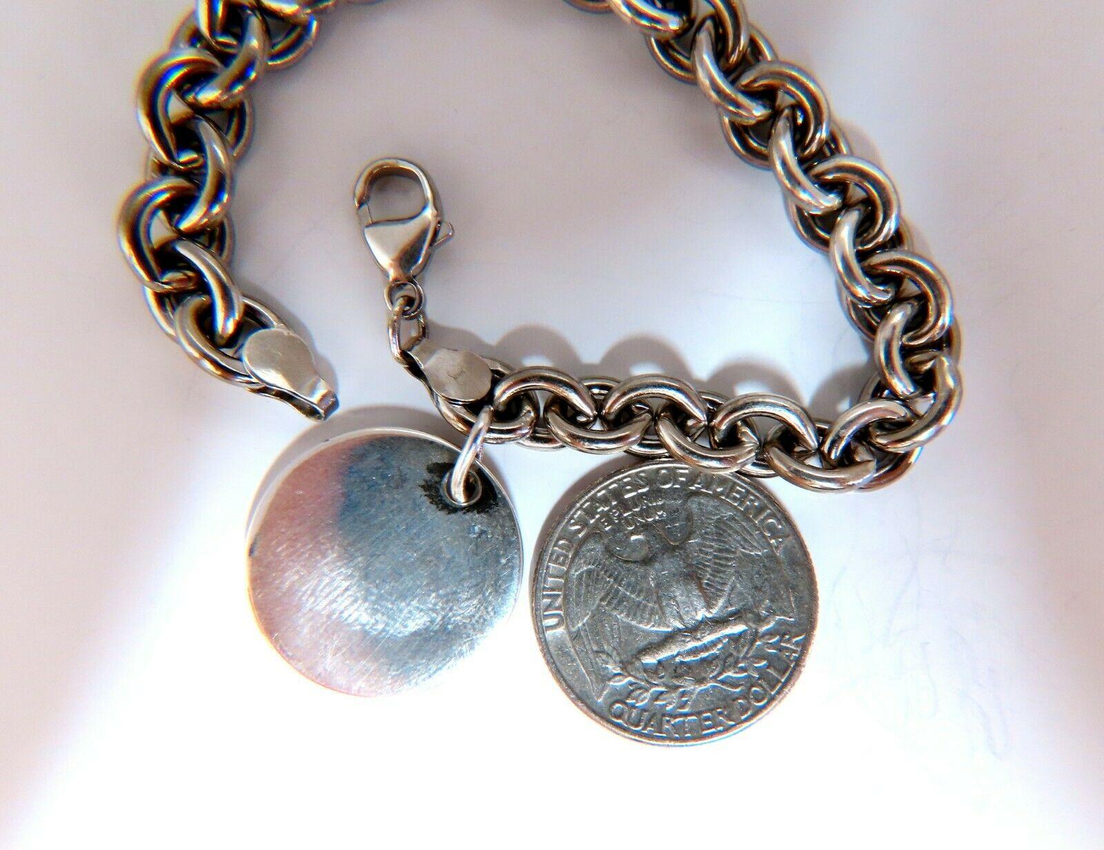 sterling silver link bracelet toggle