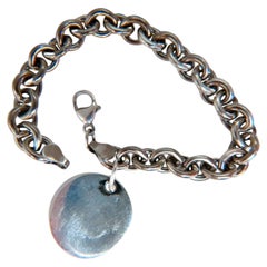 Sterling Silver Disc Toggle Charm Link Bracelet*