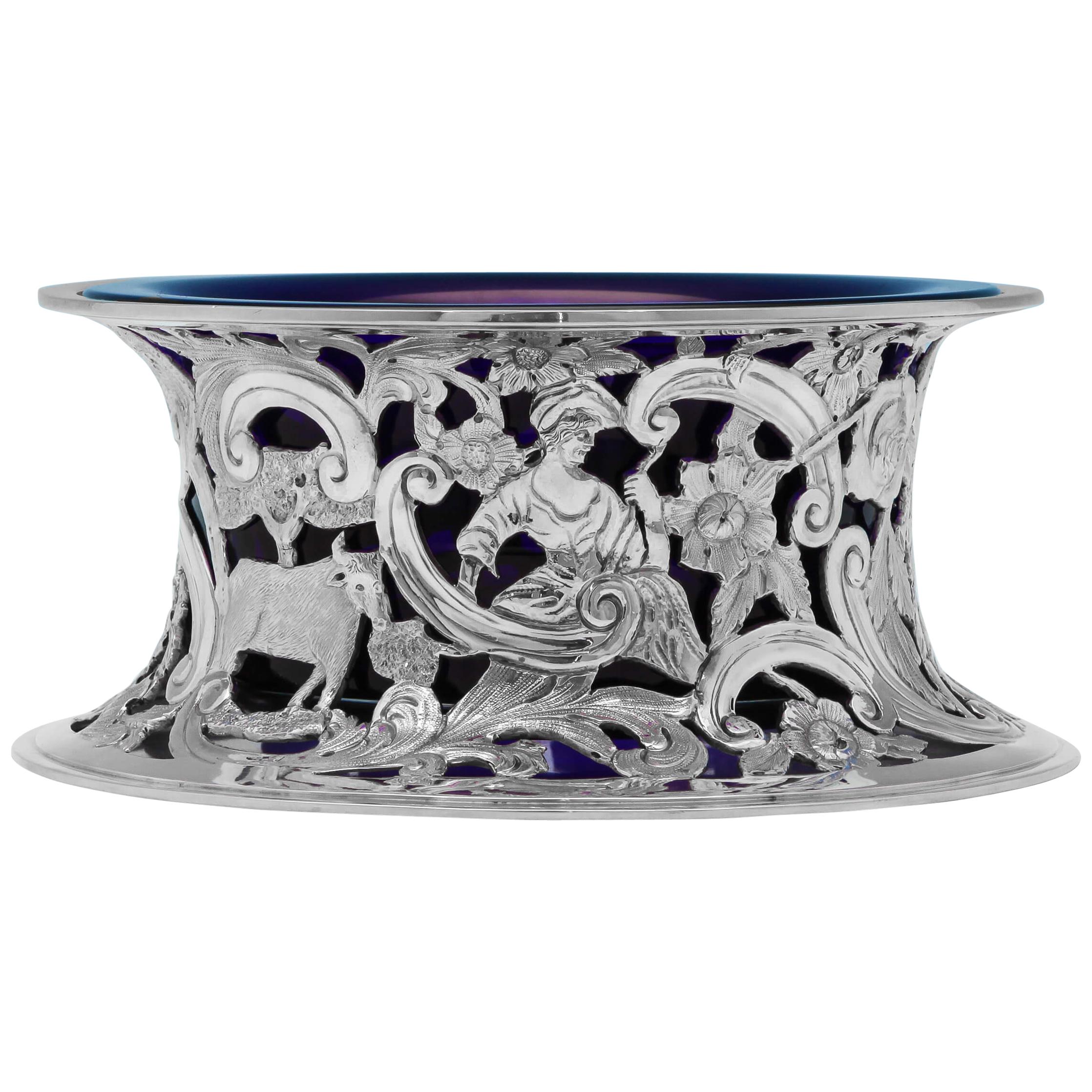 Soporte decorativo para platos o anillos de plata de ley con matasellos de 1921